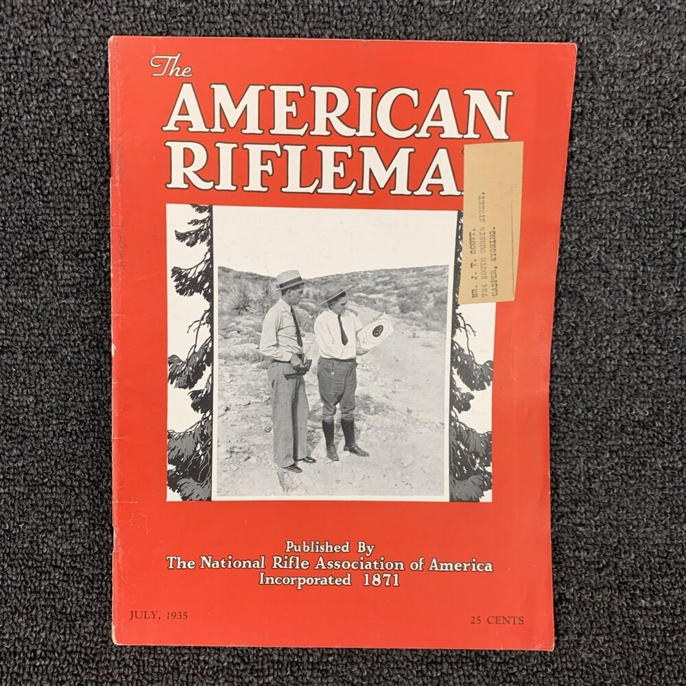 Vintage The American Rifleman Magazine July 1935 Sporting Hunting Firearms